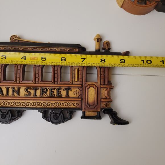 Vintage 70's HOMCO Train Wagon Streetcar Wall Plaques Western Wall Decor Set 3 - Picture 15 of 16